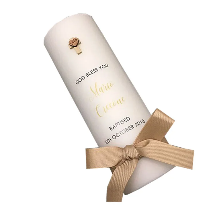 christening baby candle customized