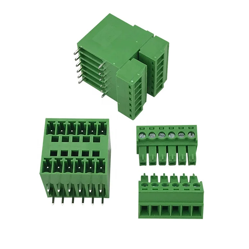 
Double rows pluggable PCB terminal block 3.81mm pitch two layer right angle pin male and female XK15EDGRH 3.81 2EDGK 3.81  (62023449684)