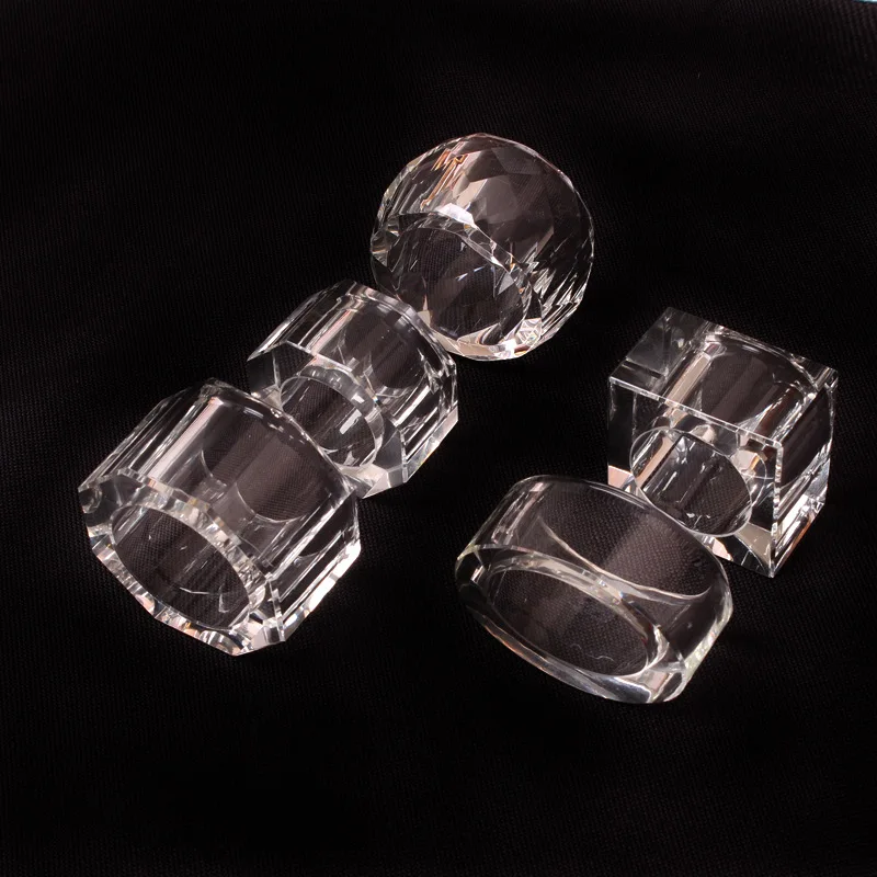 Clear Solid Acrylic Flower Holder Wholesale plastic glass rustic lucite napkin ring