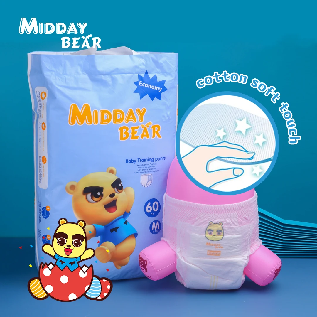 Excellent high quality midday bear baby training pants diaper pull ups baby diapers pants