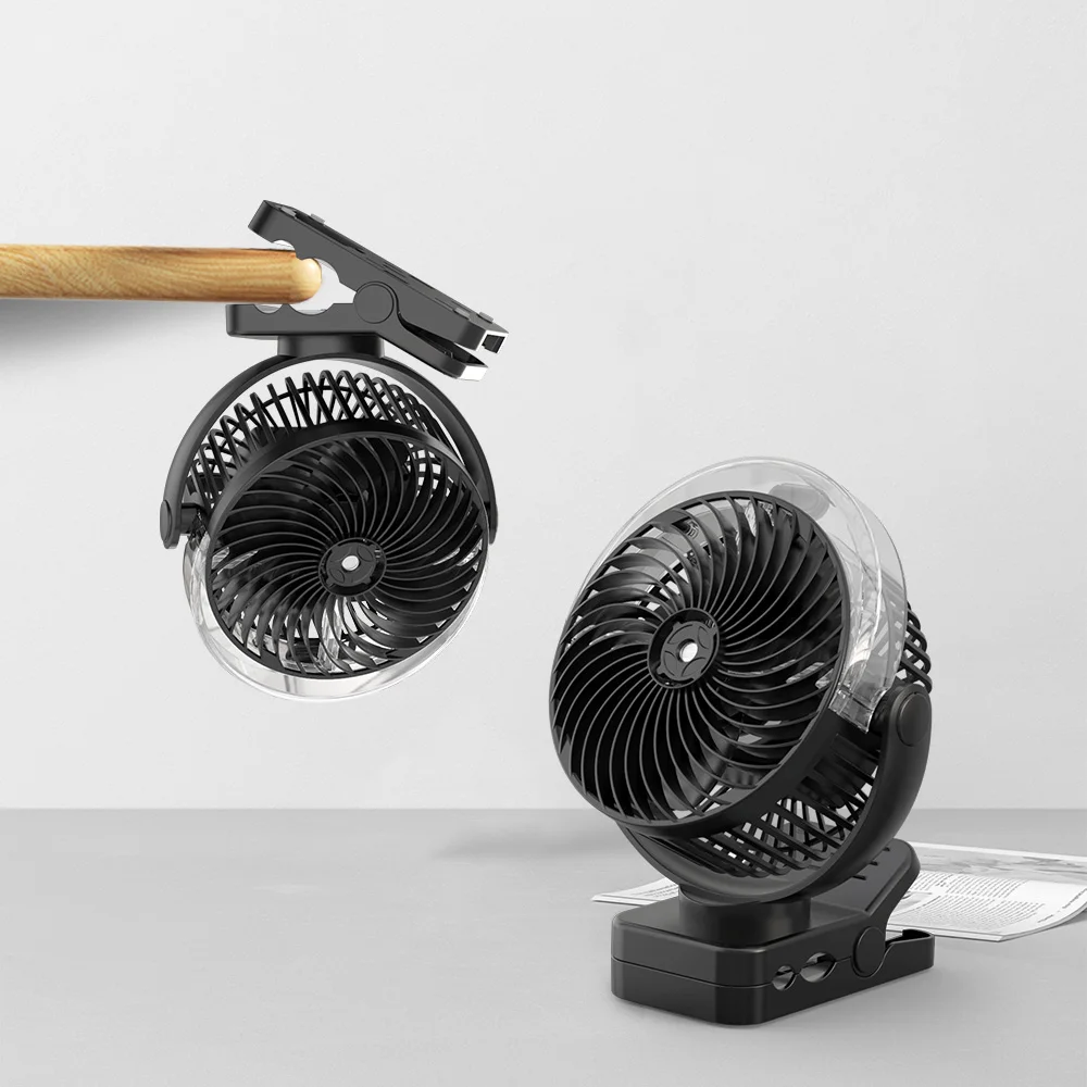 Portable 6 Inch Clip On Fan Baby Stroller 12000mAh Battery Spray Desk Table Fan With Flexible Tripods Rechargeable Mist Clip Fan