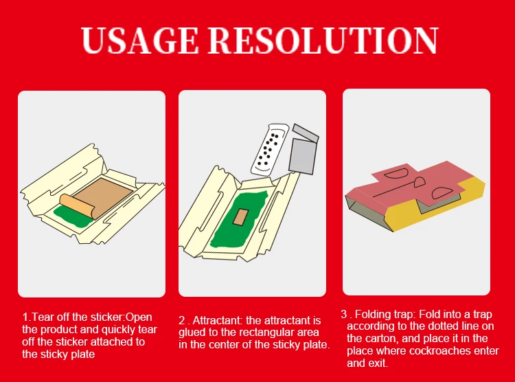 Killing Cockroaches Glue Trap Roach Catcher Cockroach Glue House OEM Roach Bait Trap Glue