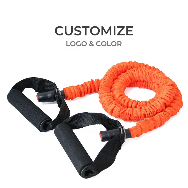 Proesce Custom Logo 100% Nature Latex Resistance Tube With Nylon Cover