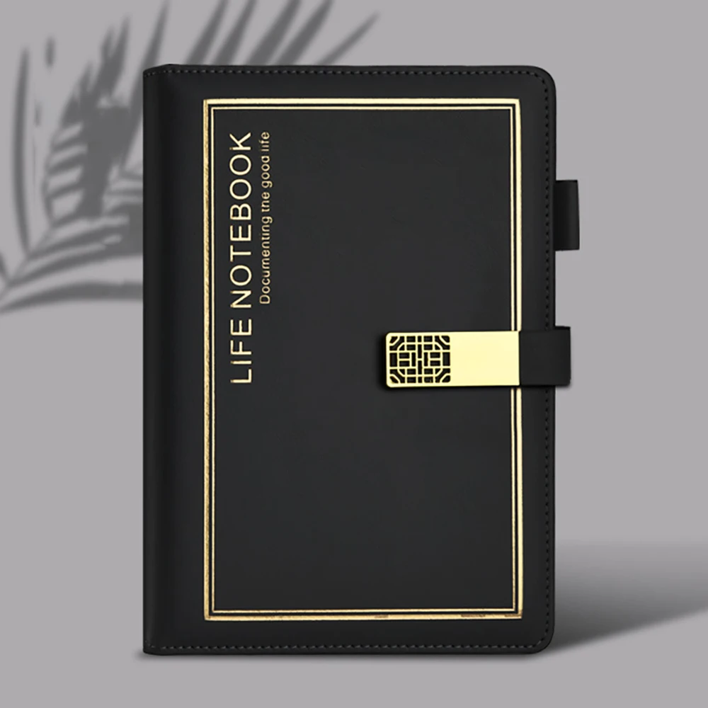 Personalized A5 Softcover Pu Leather With Metal Button lift journal leather notebook gift with pen 2026 notebook