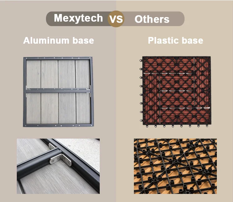 Waterproof wpc diy decking low maintenance outdoor flooring tiles