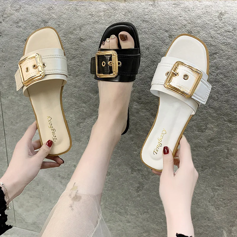 New Product Big Size 42 Outdoor Casual Slides Good Price Ladies Luxury Fashion Flat Female Slippers 2022