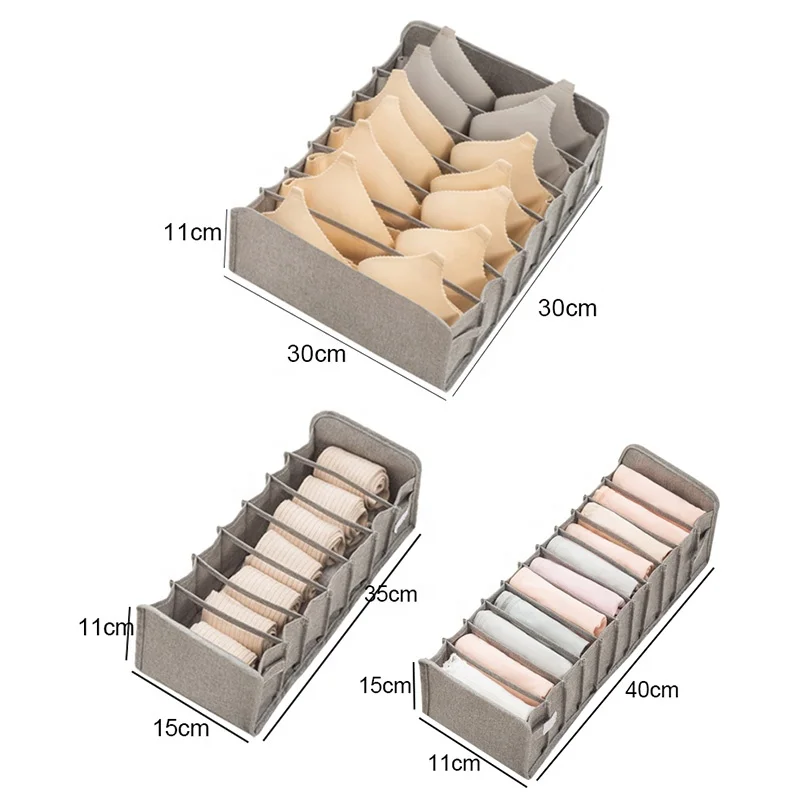 Underwear socks compartment storage box collapsible organizer underwear storage box For Socks Bra Storage Box