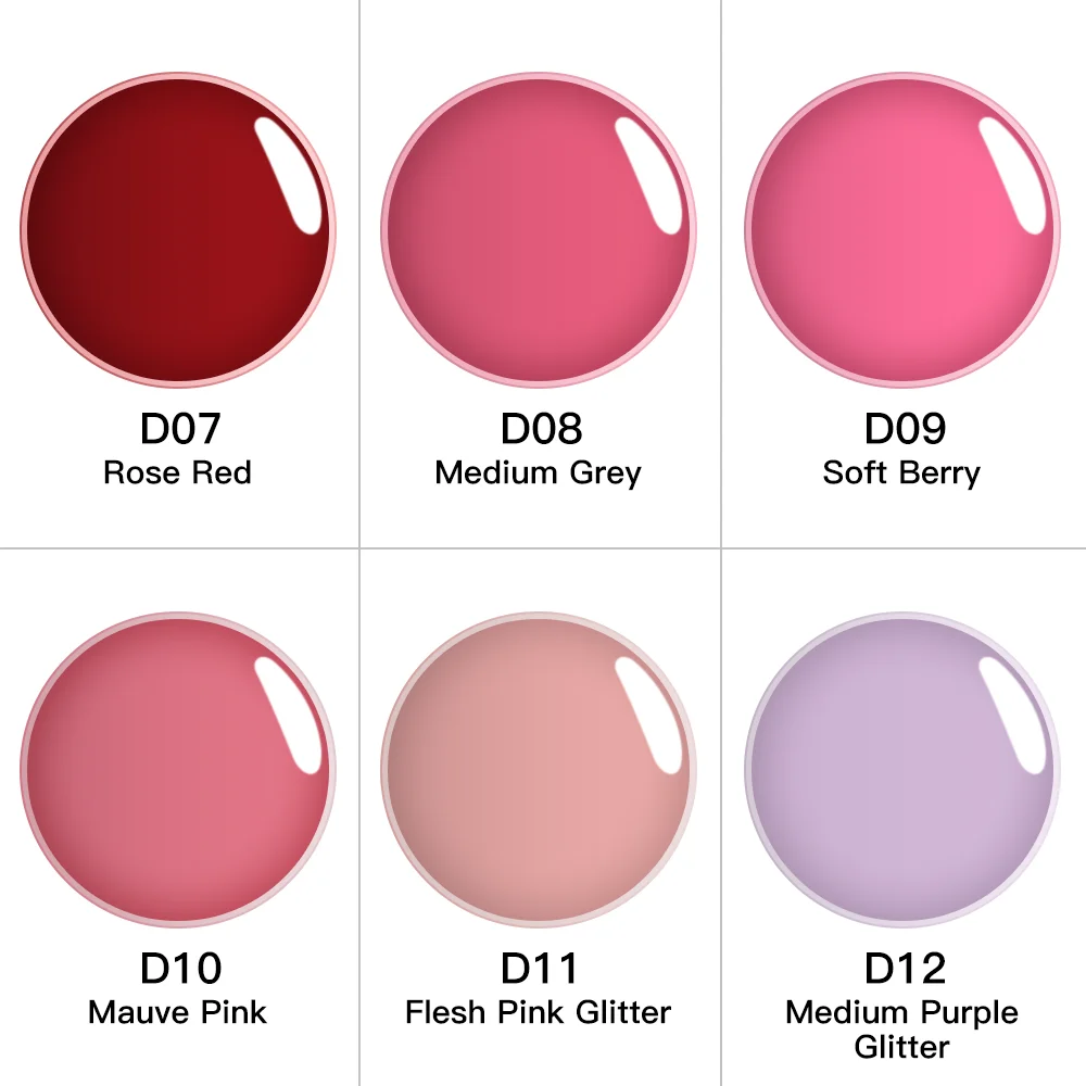 Wholesale manufacture Acrylic Dip Color powder 6 colors nail color dip powder nails kit dipping powder set