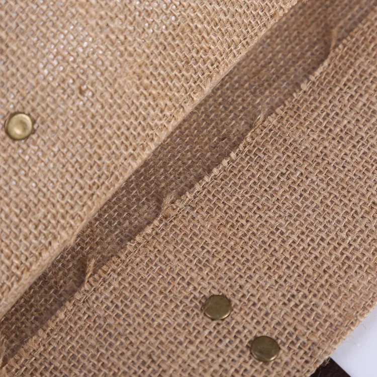 Custom Printed LOGO Eco Reusable Large Shopping Tote High Quality Burlap Jute Bag With Leather Handles