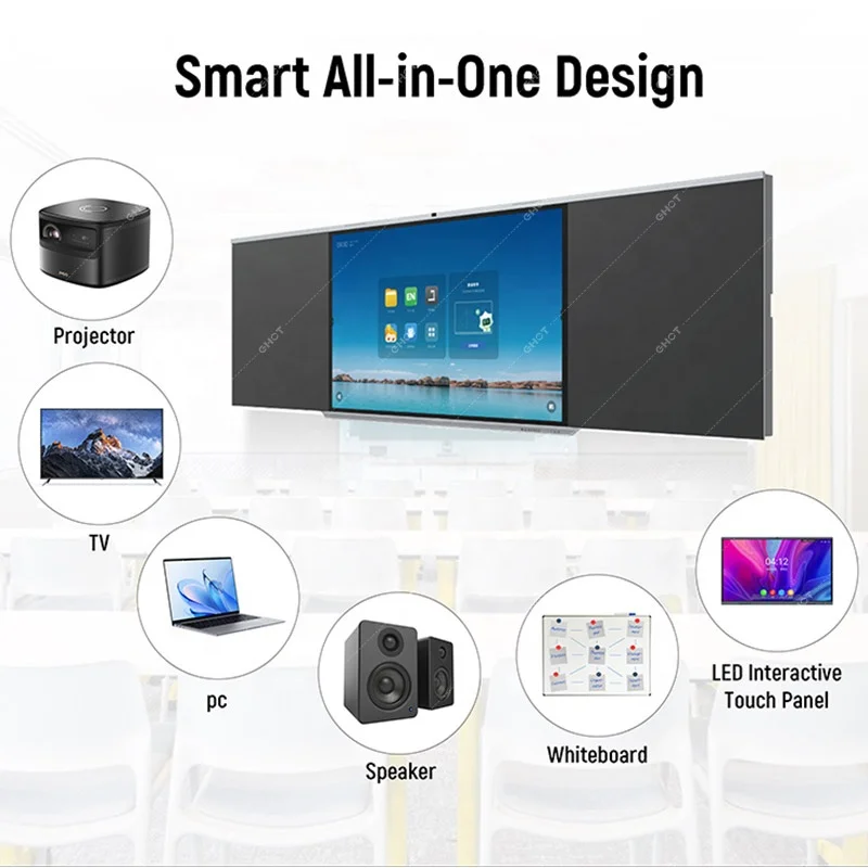 New Arrival 75 86 98 Inch Nano Interactive Smart Blackboard 4K UHD Nano Smart Whiteboard Built-in 13MP Camera Nano Blackboard