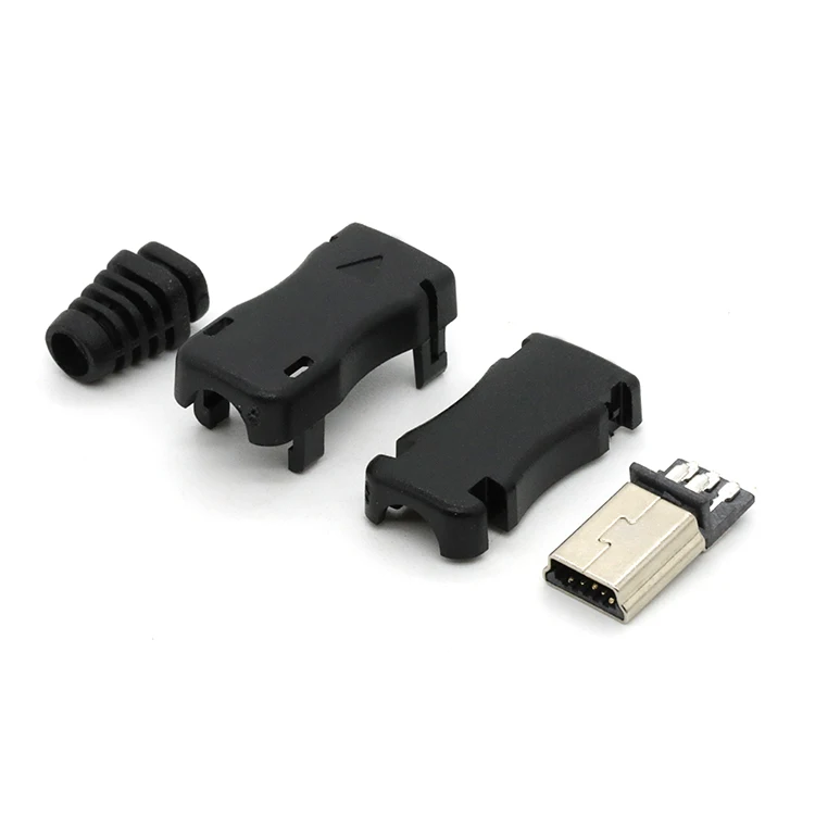 High quality Type B 5 Pin Mini USB Male Socket welding type Connector with Plastic Shell for DIY