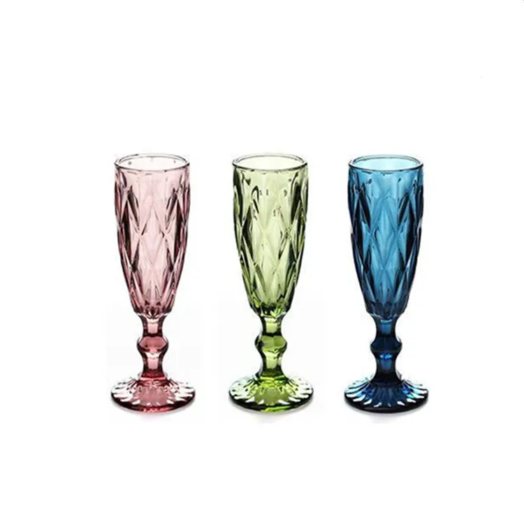Hot Selling Creative Diamond Hexagonal Stemmed Wine Glasses