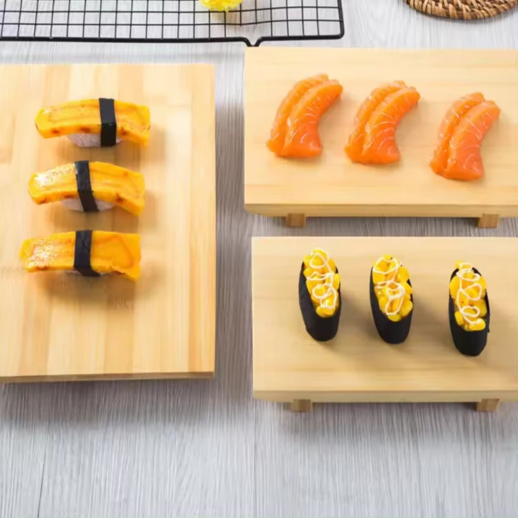 Wholesale Customized High Quality Rectangle Wholesale Japanese Sushi Holder Stand Bamboo Sushi Plate