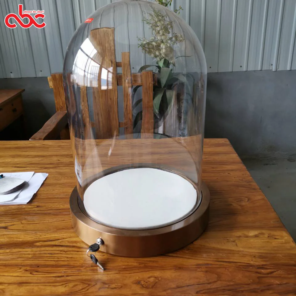  Большой стеклянный купол ручной работы D35 x H50cm «Колокол» витрина с металлической основой для демонстрации ювелирных изделий коллекционных