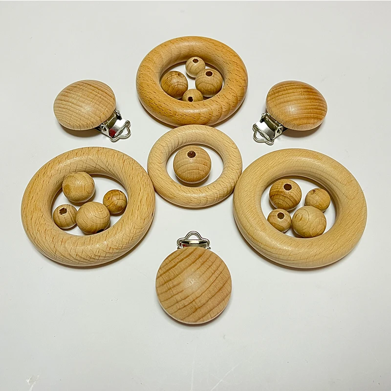 Wholesale Bulk Natural Wooden Chewable 10-20mm Beads Wood Beech Round Beads For Jewelry Necklace Making