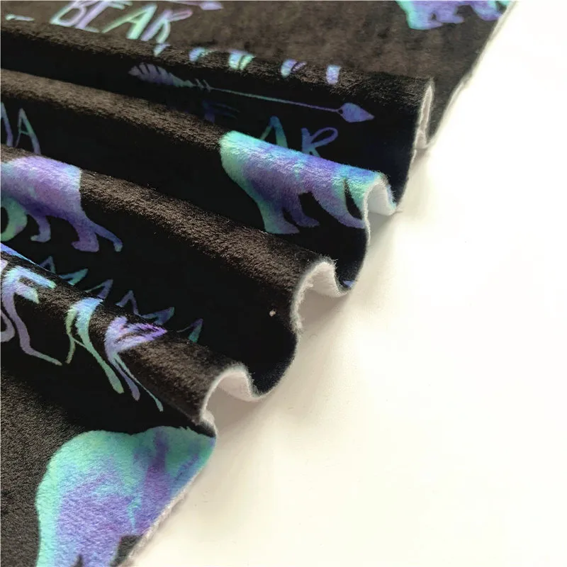Digital printing 95% Polyester 5%Spandex Stretch custom printed double side squish minky plush lycra fabric330GSM