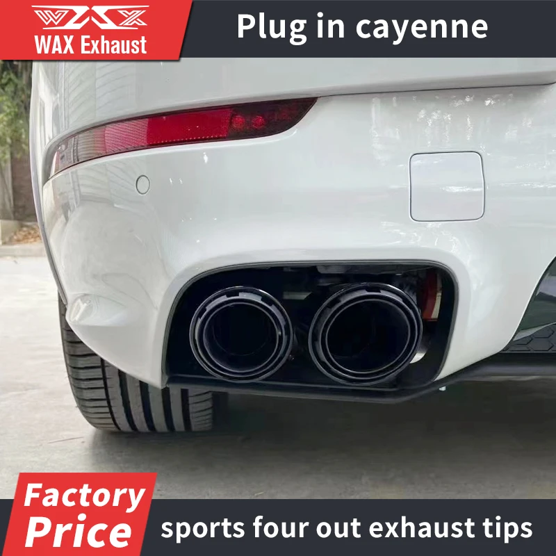 Stainless Steel Exhaust Pipes Muffler Carbon Fiber Tail Pipe For Porsche Cayenne 2018-2022 Quad-outlet Exhaust Tips