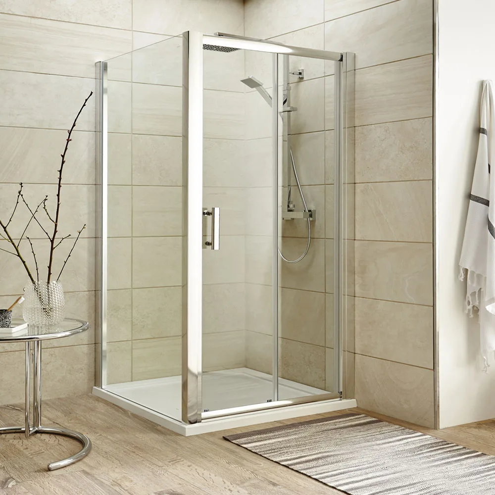Hot selling shower cabin square style two sided tempered glass shower box top quality hot selling corner shower