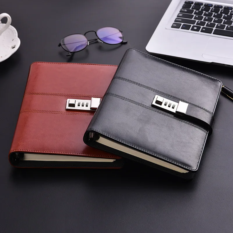 Journal 25k hardcover School Stationery Sketchbook Office Password lock binder Agenda Notebook With Lock Diary