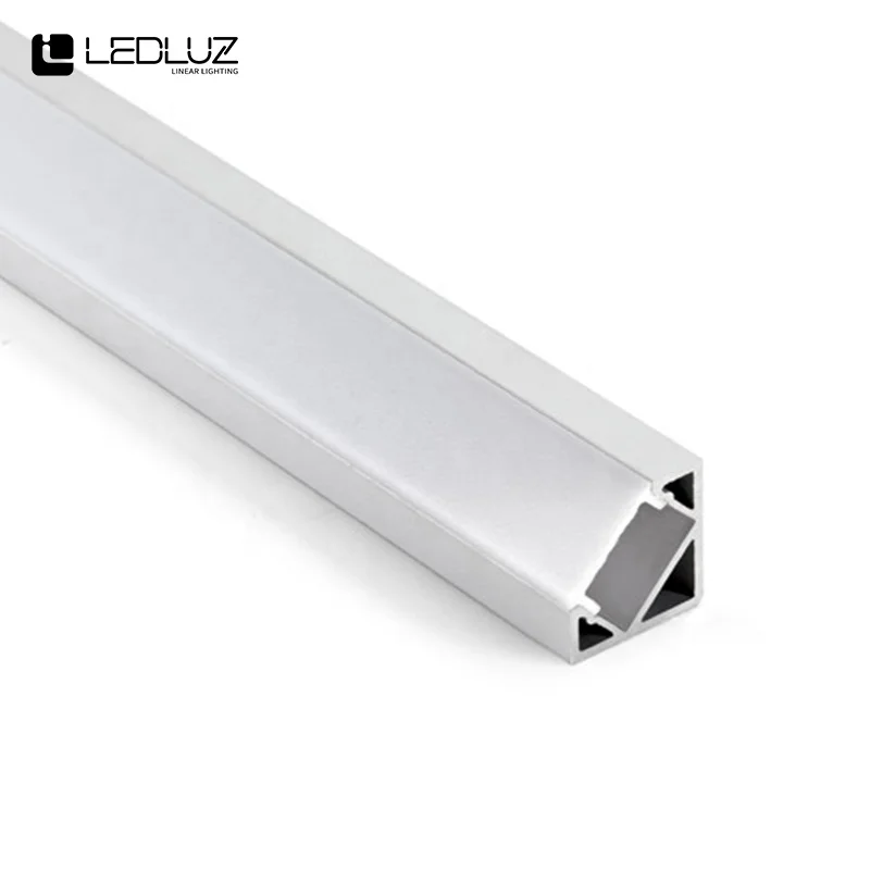 
LED-strip Corner Profile Aluminium 45 degrees 1M/2M/2.5M/3M C/W PC Diffuser Cover 