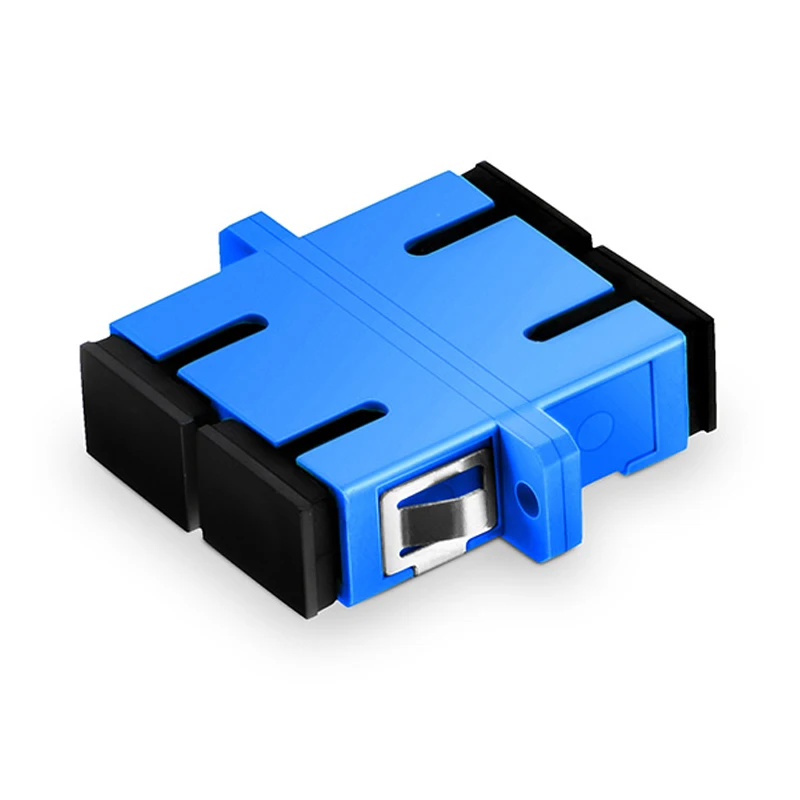 VCOM Flange SC to SC UPC Duplex Fiber Optic Connector Single Mode Multimode Plastic Optical Adapter Coupler