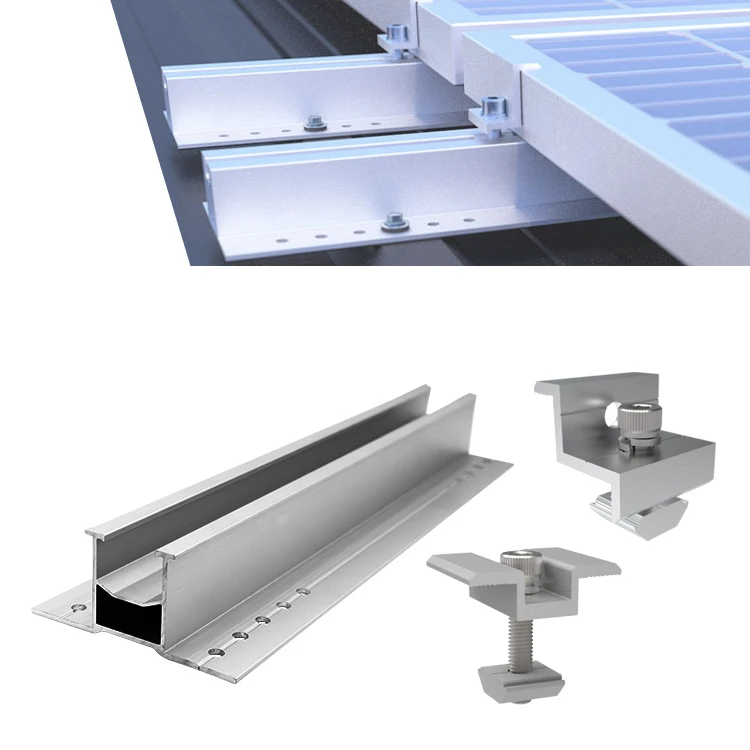 1-4 Panel aluminum PV roof racking structure photovoltaic rail clamp solar panels mounting accessories brackets support system