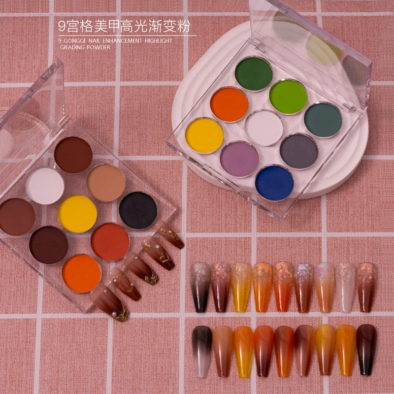 Pigment Nail Powder Colorful Nail Pigments Glitter Gradient Iridescent Nail Art Decoration