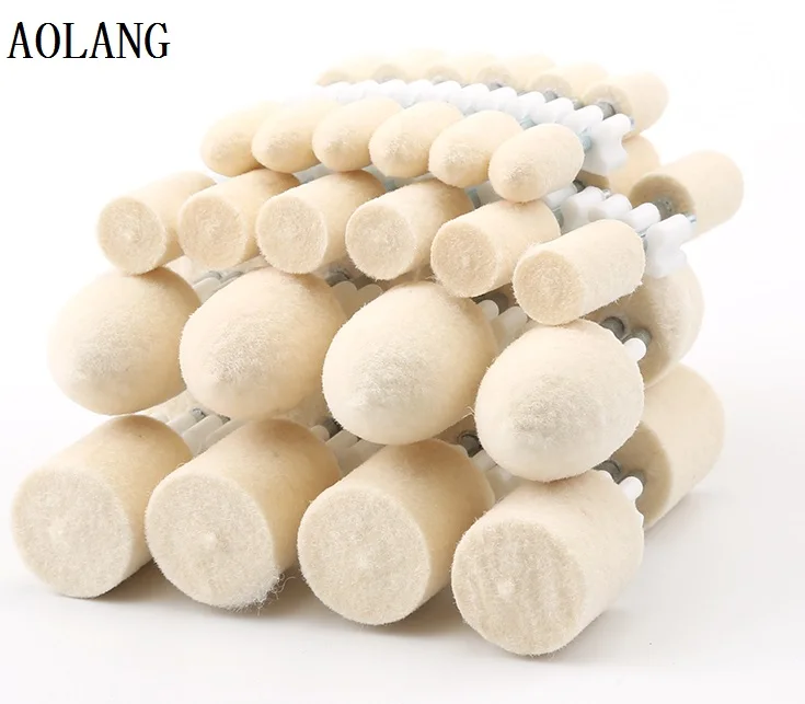 Iron handle 2.35mm/3mm/6mm White wool felt Conical cylindrical ground metal polished nail Jewelry Watch Tool head