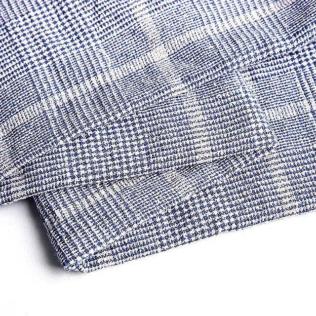 wholesale Cotton Polyester blend fabric  Loop Yarn check Fabric plaid twill fabric