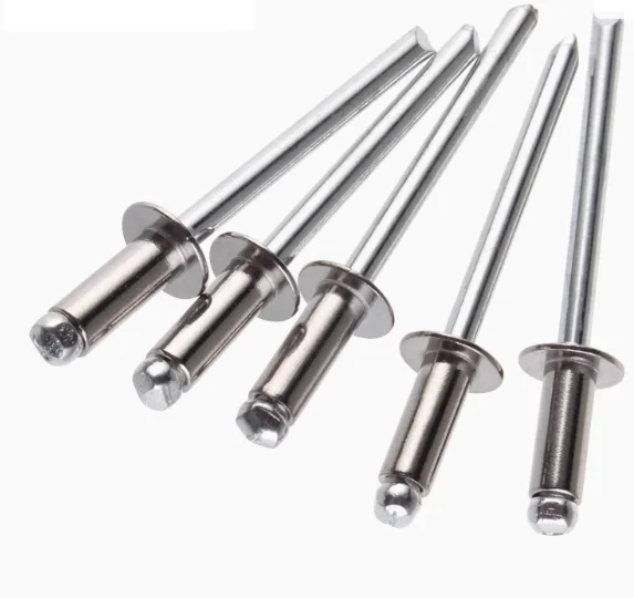Open Flat Round Head Aluminum Steel Copper Pop Blind Rivets With Plating Technique Solid Dome Head Rivets