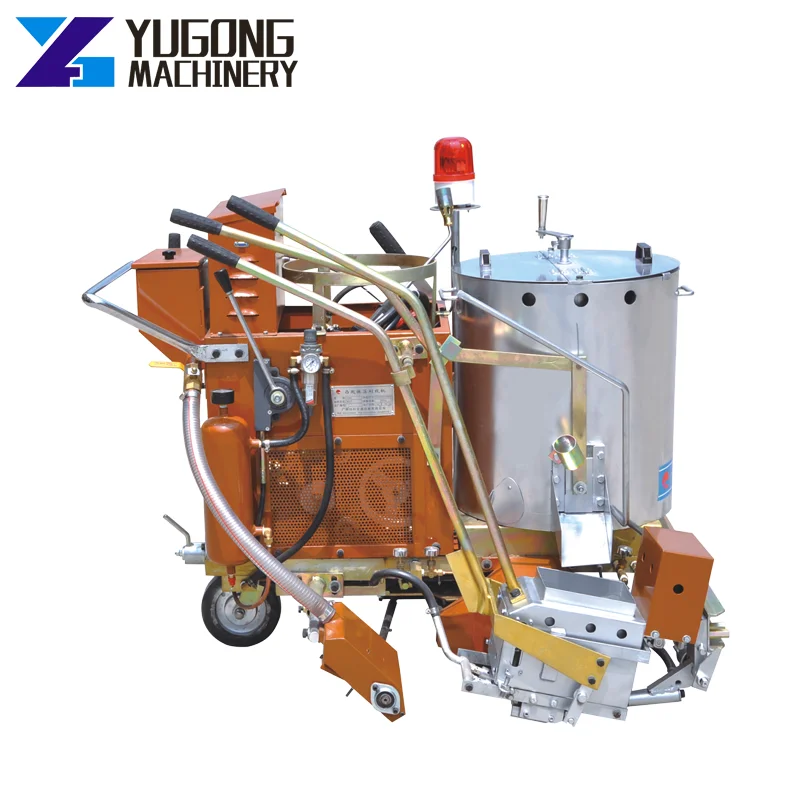 Thermoplastic road marking machine with boiler