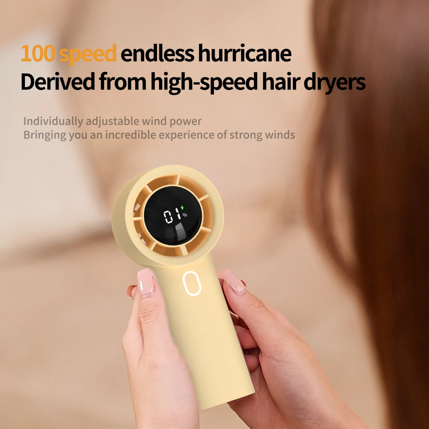 Smart Fan High-Speed Desktop Bedroom Usb Charging Mini Ceiling Fan 3 Speed Running Rechargeable Fan