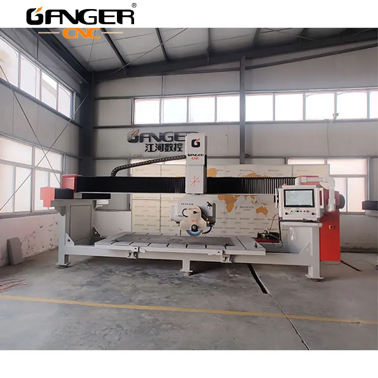 GANGER Bridge Saw Stone Cutting Machine 4 Axis 5 Axis 3d Sculpture Stone Letter Engraving Machine