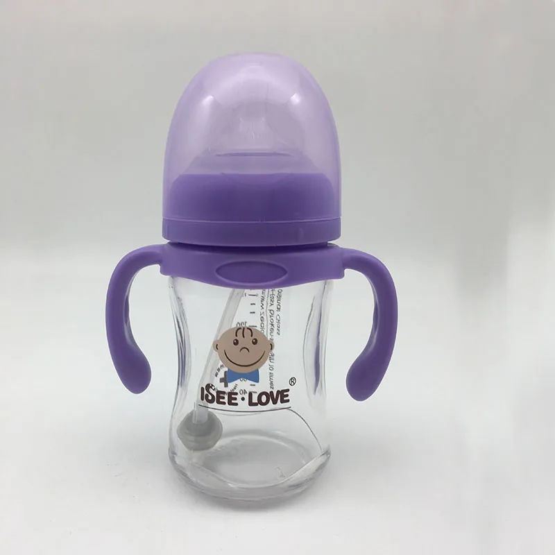 Promotional 8oz wholesale glass baby milk feeding bottles for baby
