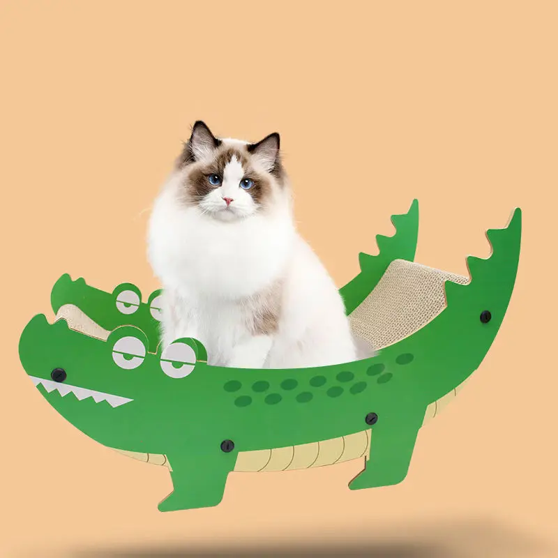 New Pet Cat Nest Luxury Design Small Dinosaur Banana Shape Corrugated Paper Cat Nest Cat Scratch Nest