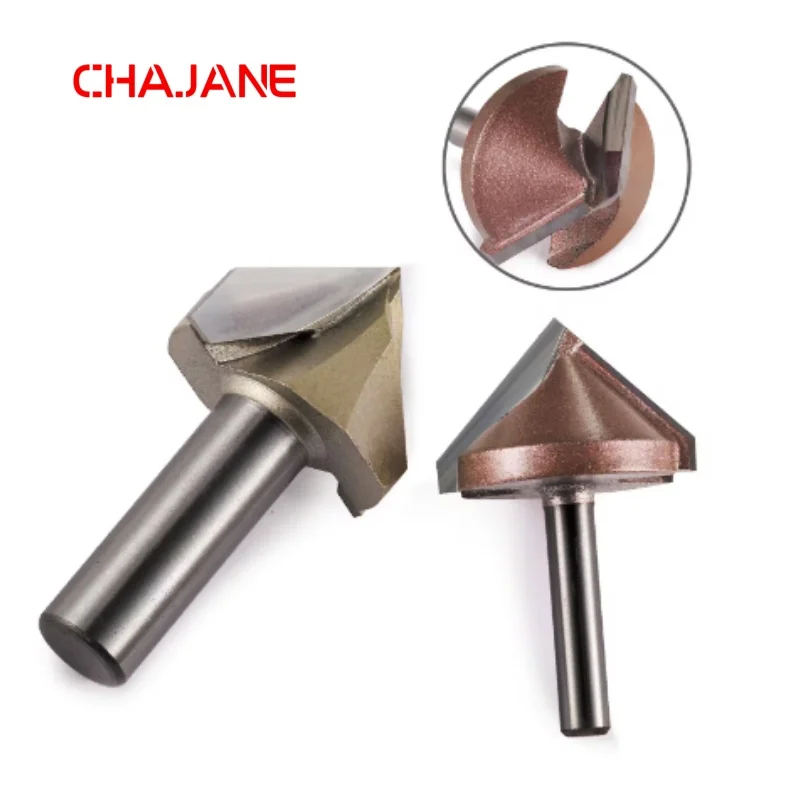 90 Degrees V-type Woodworking Milling Cutter Carbide CNC Router Bit V Groove for Wood MDF Cutting Slotting Engraving