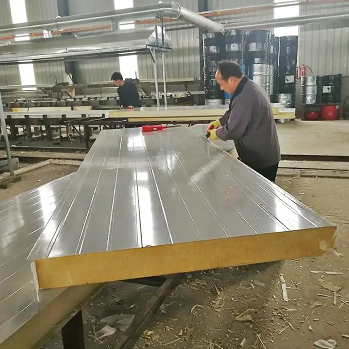 Cheap Fireproof 100kg/m3 Board Supplier Price Rock Wool Sandwich Panel