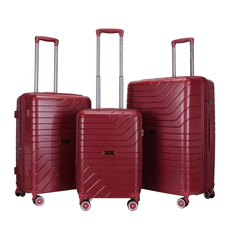 Unbreakable Hardside PP Spinner Wheels Luggage 3pcs Set Suitcase for Travel