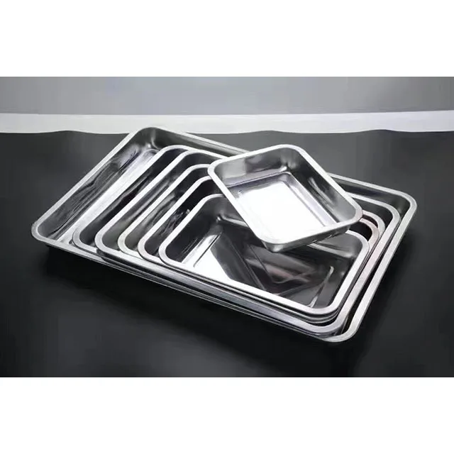 Stainless steel Quality serving tray/baking tray food serving tray/large size square shape plates