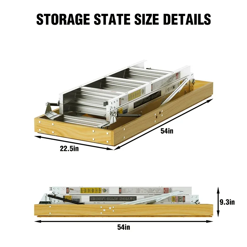 Aluminum Alloy Attic Retractable Ladder Top Floor Storage Stairs Easy To Fold High Quality Household Ladder