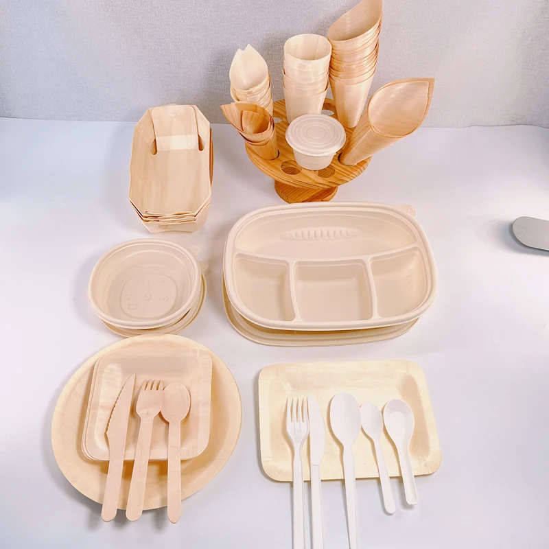 Xiang Teng 100% Natural Green Moq Low Tableware Factory Directly Supply Food  Disposable Wooden Cutlery