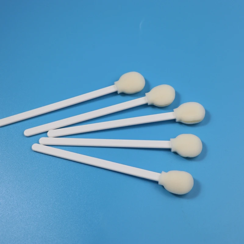 Disposable White PP Stick Big Round Head Sponge Stick Medical Foam Swab Applicator