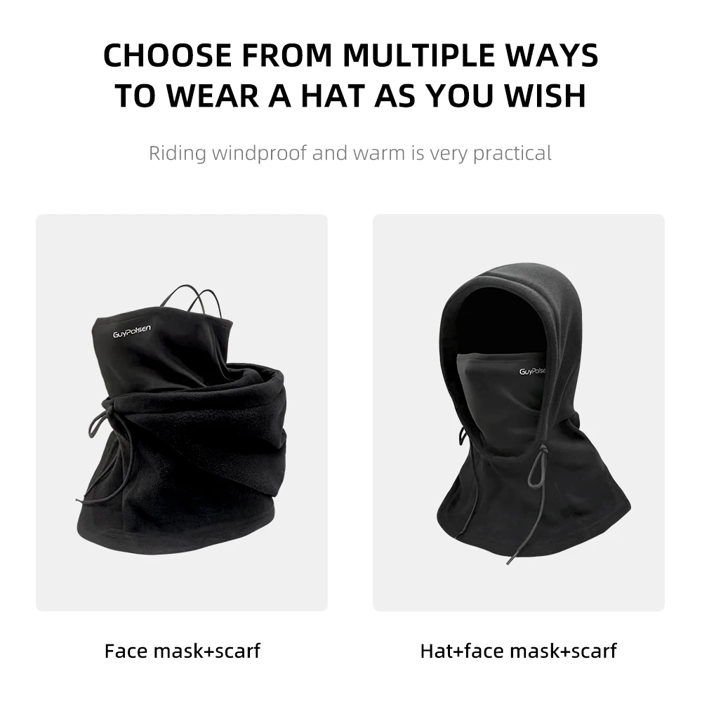 Wholesale Custom Outdoor Winter Cycling Motorcycle Multifunctional Windproof Full Face Cover Hat Fleece Warm Balaclava Ski Mask