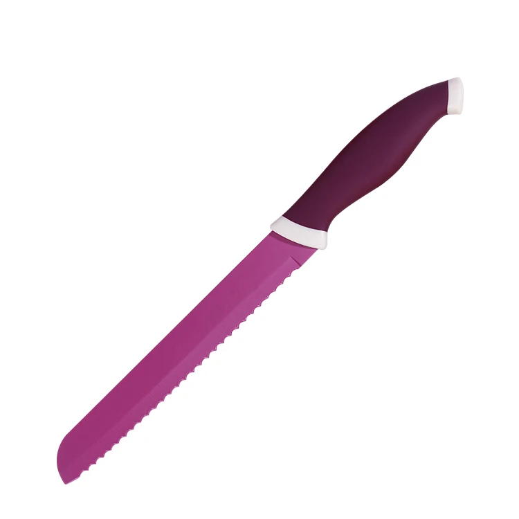 High Quality Colorful Non Stick Coating Kitchen Knife Set Six-piece Set Packaging for Daily Kitchen Cutting