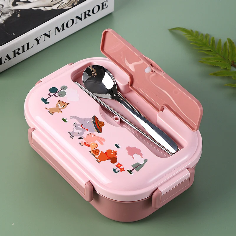 
Bento Lunch Box Storage Box & Bins Stainless Steel Food Container Durable Tiffin Lunch Box Picnic Carrier Basket Four Lock 
