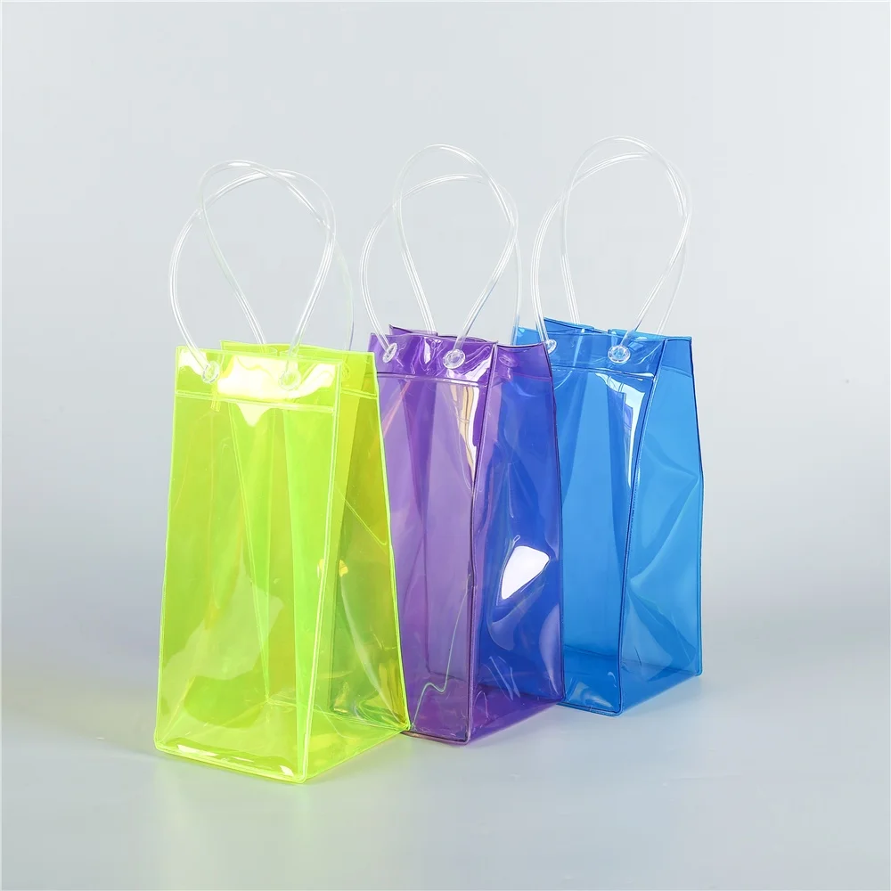Wholesale Customized Clear Transparent Color Vinyl PVC Wine Bag for Wine Bottles