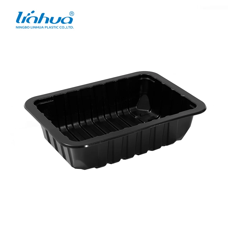
map tray Customized Black PP With EVOH MAP Tray Food Grade Plastic PP Trays For meat Food Packaging Container 