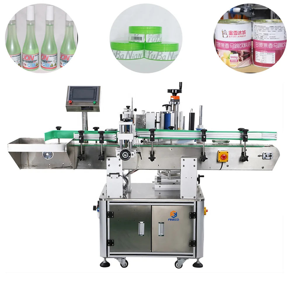 Top quality Automatic round bottle Labeling Machine for beer aluminum beverage cans plastic pail