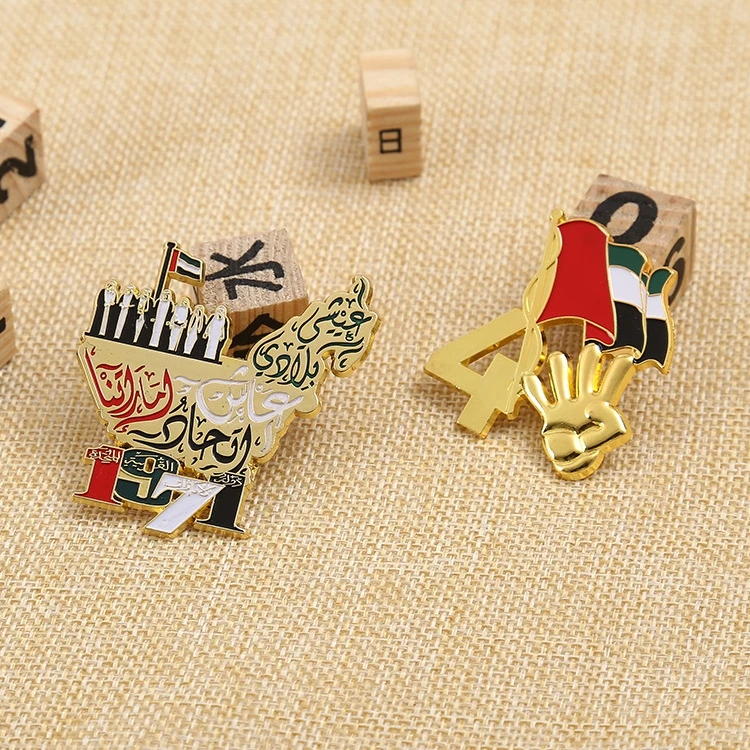 Wholesale custom high quality uae national day 3d design printed pin lapel