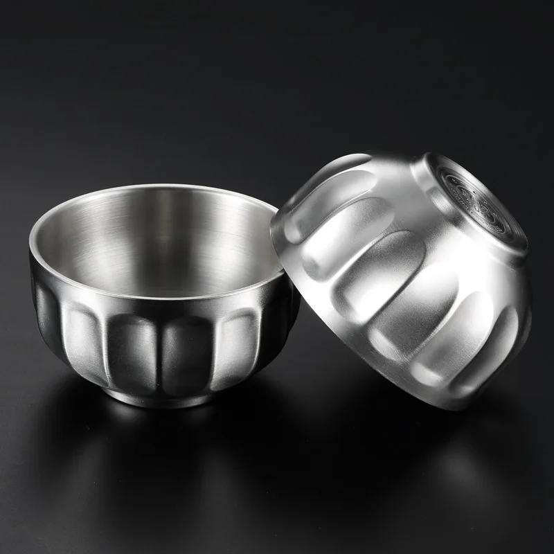 Customize 18/8 Stainless Steel Snack Bowl Set Double Walled Insulated Salad Rice Mixing Soup Serving Bowl
